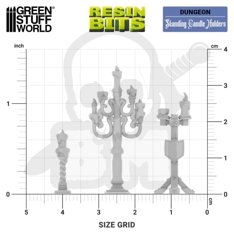 3D printed set - Standing Candle Holders 1:48 - świeczniki 12 szt.