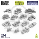 3D printed set - Brick wall ruins 1:48 - Ruiny muru ceglanego 14 szt.
