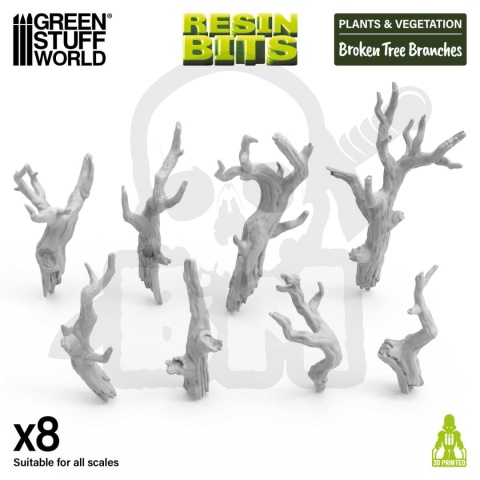 3D printed set - Broken tree branches 1:72-1:48-1:35 - połamane gałęzie 8