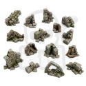 3D printed set - Stone wall ruins 1:48 - ruiny 15 szt.