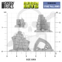 3D printed set - Stone wall ruins 1:48 - ruiny 15 szt.