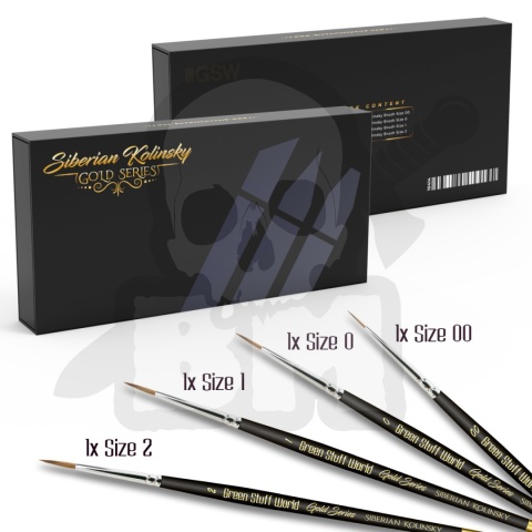 Green Stuff Premium Brush Set GOLD SERIES 4 szt.