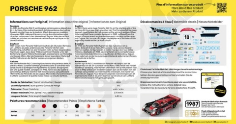 Heller 80109 Porsche 962 1:43 - model samochodu