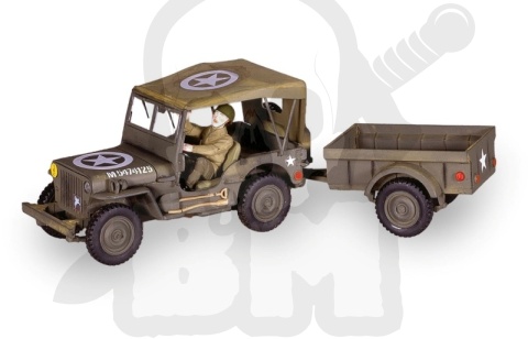 Heller 81105 US 1/4 Ton Truck'n Trailer 1:35 - model jeepa