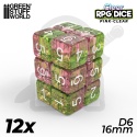Kostki RPG k6 12 szt. 16mm Clear Pink