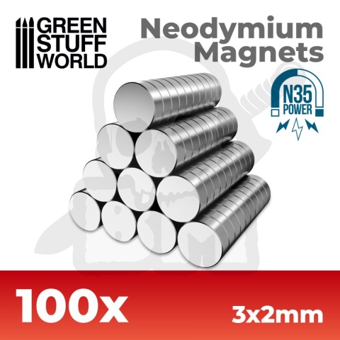 Magnesy neodymowe 3x2mm N35 100 szt.