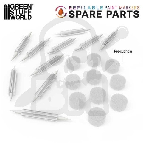 Refillable marker tip refills - Size 1 - wkłady do markerów 10 szt.