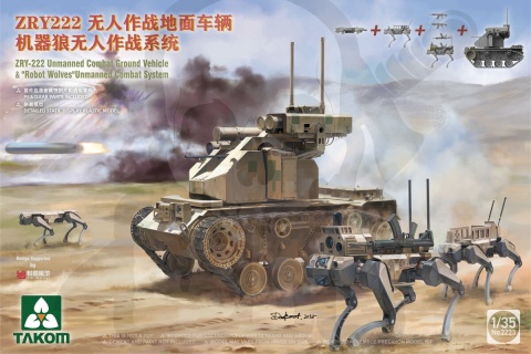 Takom 2223 Chinese ZRY-222 Combat Ground Vehicle and Robot Wolves 1:35
