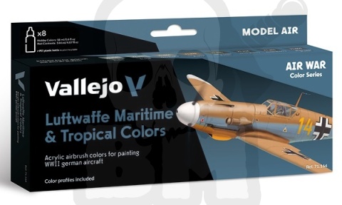 Vallejo 71164 Zestaw 8 farb Model Air War Luftwaffe Maritime and Tropical Colors