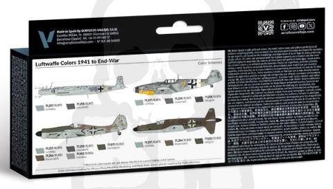 Vallejo 71166 Zestaw 8 farb Model Air War Luftwaffe Colors 1941 to end-war
