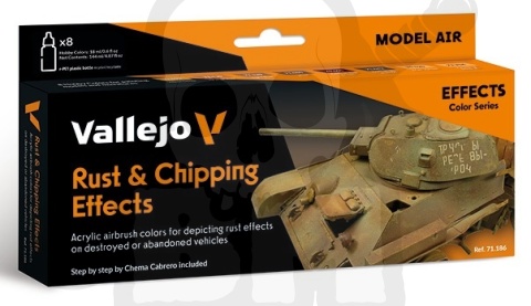 Vallejo 71186 Zestaw 8 farb Model Air - Rust & Chipping
