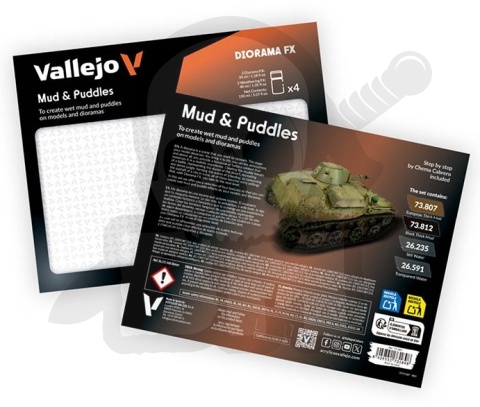 Vallejo 73189 zestaw Diorama Effects Set - Mud & Puddles (4 x 35 ml)