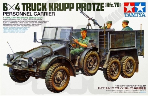 1:35 Tamiya 35317 6X4 Truck Krupp Protze (Kfz.70) Personnel Carrier