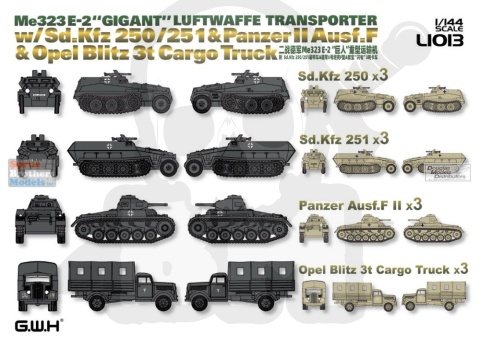 1:144 Lion Roar Messerschmitt Me323 E-2 "Gigant" + pojazdy