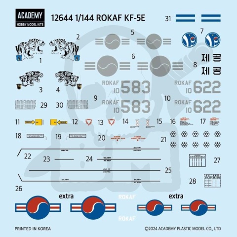 Academy 12644 ROKAF KF-5E Tiger II (Northrop F-5E Tiger II) 1:144