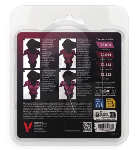 Vallejo 72388 Game Color Zestaw 4 farb - Magenta