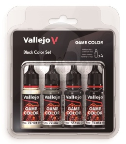 Vallejo 72393 Game Color Zestaw 4 farb - Black