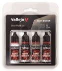 Vallejo 72394 Game Color Zestaw 4 farb - Silver NMM