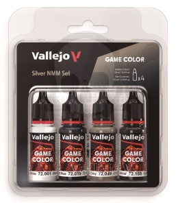 Vallejo 72394 Game Color Zestaw 4 farb - Silver NMM