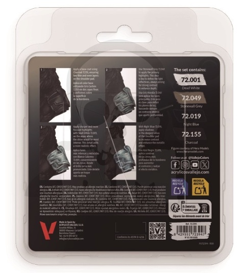 Vallejo 72394 Game Color Zestaw 4 farb - Silver NMM