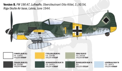 1:72 Fw 190 A-8/F Aces - samolot ASÓW „Pips” Priller Heinz Bär Piffer