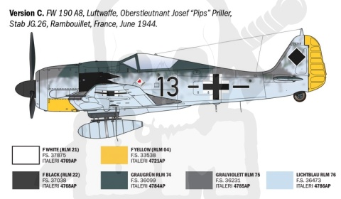 1:72 Fw 190 A-8/F Aces - samolot ASÓW „Pips” Priller Heinz Bär Piffer