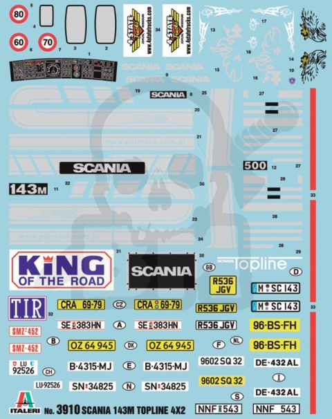 Italeri 3910 1:24 Scania 143M Topline 4x2 - model ciężarówki