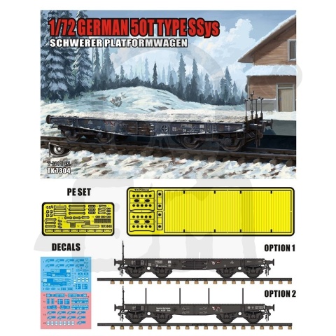 T-Model TK7304 German 50T Type SSys Schwerer Platformwagen 1:72