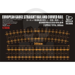 T-Model TK3505 360 mm European Gauge Straight Rail and Curved Rail 1:35