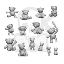 3D printed set - Teddy Bear Resin Set 1:48-1:35 - zabawki 14 szt.