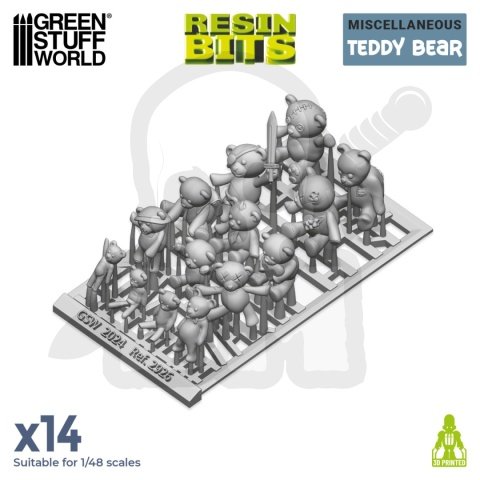 3D printed set - Teddy Bear Resin Set 1:48-1:35 - zabawki 14 szt.