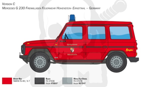 Italeri 3663 Mercedes Benz G230 Feuerwehr 1:24 model samochodu
