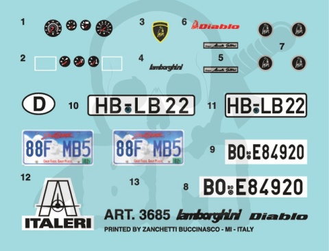 Italeri 3685 Lamborghini Diablo 1:24 - model samochodu