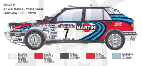 Lancia Delta HF Integrale 16v Safari Rally 1991 1:12 model samochodu