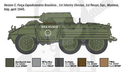 Italeri 7087 M8 Greyhound / M20 Armored Utility Car 1:72 model wozu pancernego