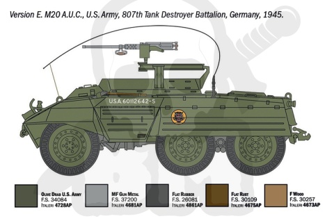 Italeri 7087 M8 Greyhound / M20 Armored Utility Car 1:72 model wozu pancernego