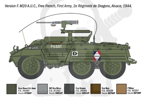 Italeri 7087 M8 Greyhound / M20 Armored Utility Car 1:72 model wozu pancernego