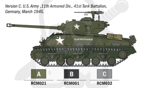 Italeri 75001 M4A3E8 Sherman Fury Starter Set - Easy Paint 1:56