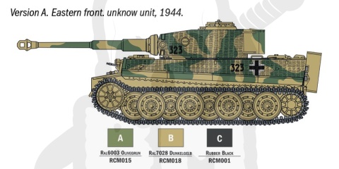 Italeri 75002 Pz. kpfw. VI Tiger I Starter Set - Easy Paint 1:56