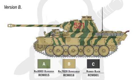 Italeri 75003 Panther Sd.Kfz.171 Starter Set - Easy Paint 1:56