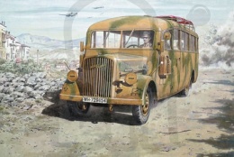 Roden 726 Opel Blitz Omnibus W39 Late WWII service model ciężarówki 1:72