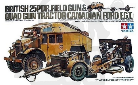 Tamiya 35044 British 25PDR. Field Gun & Quad Gun Tractor Canadian Ford F.G.T. 1:35