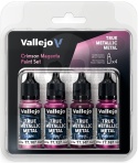 Vallejo 77261 True Metallic Metal Zestaw 4 farb Crimson Magenta (4 x 18 ml)
