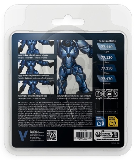 Vallejo 77263 True Metallic Metal Zestaw 4 farb Ultramarine Blue (4 x 18 ml)