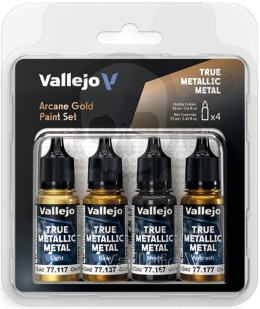 Vallejo 77268 True Metallic Metal Zestaw 4 farb Arcane Gold (4 x 18 ml)