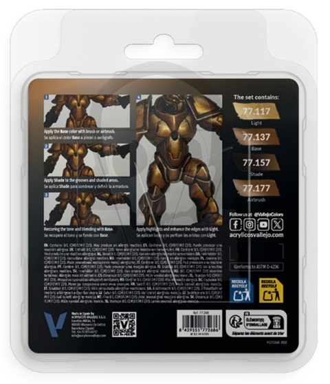 Vallejo 77268 True Metallic Metal Zestaw 4 farb Arcane Gold (4 x 18 ml)