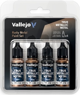 Vallejo 77269 True Metallic Metal Zestaw 4 farb Rusty Metal (4 x 18 ml)