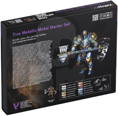 Vallejo 77272 True Metallic Metal - Starter Set 12 farb pędzelek figurka