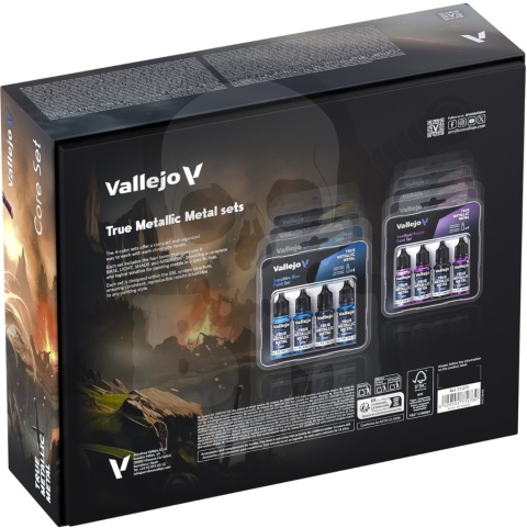 Vallejo 77273 True Metallic Metal - Core Set 60 farb 1 pędzelek