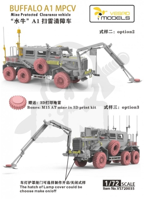 Vespid 720035 Buffalo A1 MPCV - Mine Protected Clearance vehicle 1:72 - model pojazdu przeciwminowego